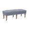 Linon Home Decor Isabelle Washed Blue Linen Birchwood Ottoman Bench